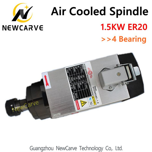 4pcs Ceramic Bearings 1.5KW Air Cooled Spindle motor 220V 380V ER20 runout-off 0.01mm NewCarve