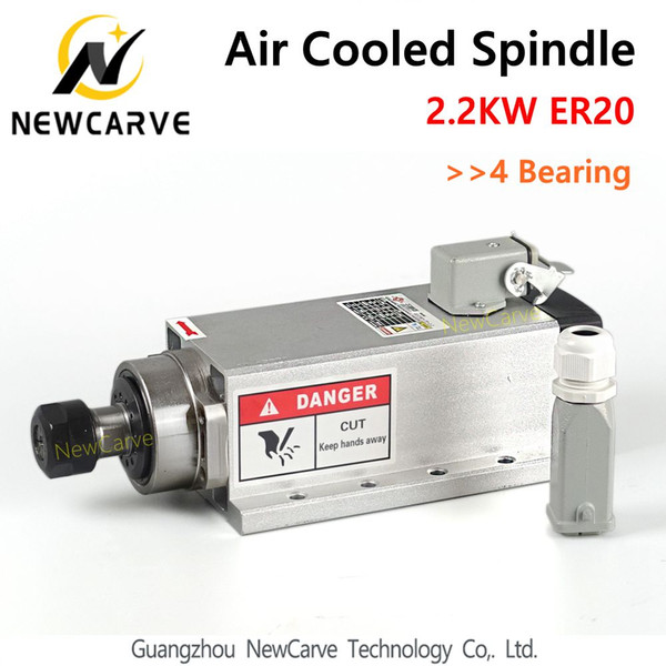 2.2KW air cooled spindle 220V 380V ER20 collet runout-off 0.01mm with 4 ceramic bearing NewCarve Spindle