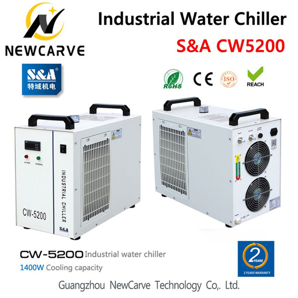 NewCarve S&A CW5200 CW5200AH CW5200DH Industry Air Water Chiller for CO2 Laser Engraving Cutting Machine Cooling 150W Laser Tube