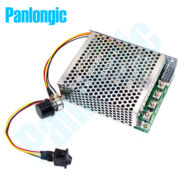10-55V 60A 3000W Reversible DC Motor Speed Controller PWM Control Forward-Stop-Reversal Brake Digital Display + Metal Case