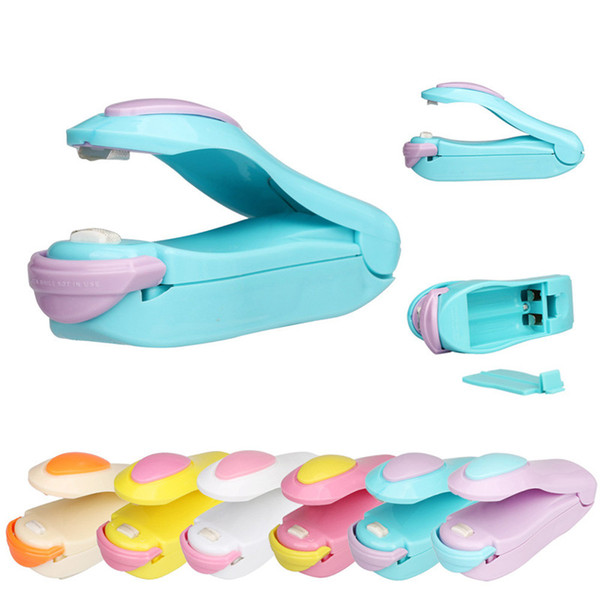 Portable Bag Clips Handheld Mini Electric Heat Sealing Machine Impulse Sealer Seal Packing Plastic Bag Clip work with battery ST053