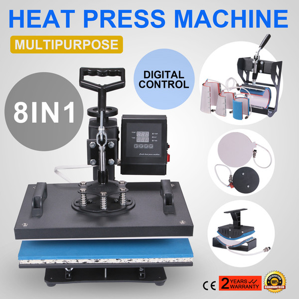 Heat Press 8 in 1 Swing Away Heat Press Machine 1000W Hat Press,combo