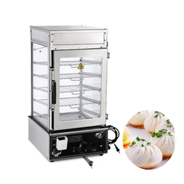 Qihang_top stainless steel commercial 5 layers electric frozen steamed bun steamer glass food warmer display showcase
