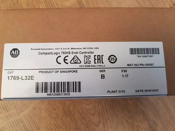 Brand New&Factory Sealed Allen Bradley 1769-L32E Ser A FRN 1.15 Compact I/O L5332E CPU Control 1769L32E + one year warranty free shipping