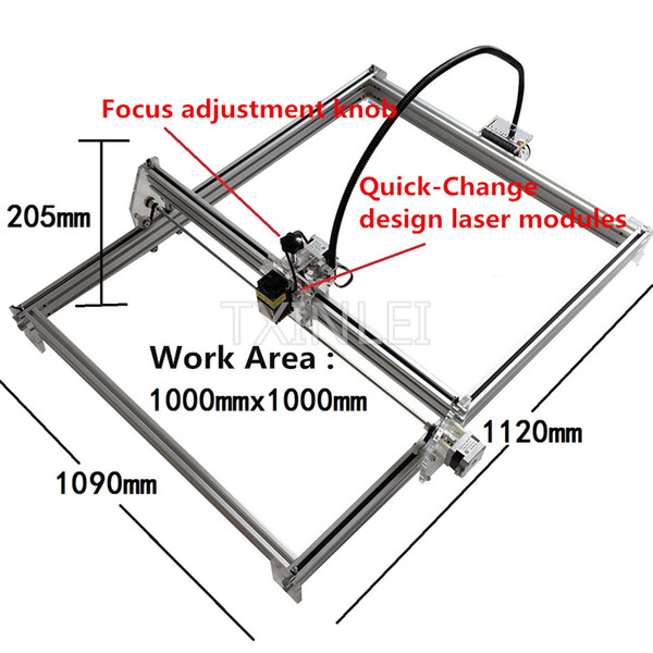 2500mW 5500mW 7000mW Desktop DIY Laser engraving engraver cutting machine Laser Etcher of 100*100cm big working area