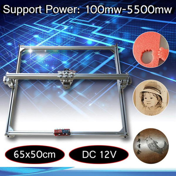 65x50cm 100mw-5500mw DIY Desktop Mini Laser Cutting/Engraving Engraver Machine DC 12V Wood Cutter/Printer/Power Adjustable
