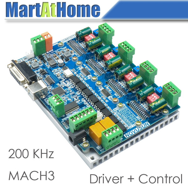 2in1 USB MACH3 4 Axis Stepper Driver Board & Control Board 200KHz 4A Support MPG #SM888 @CF