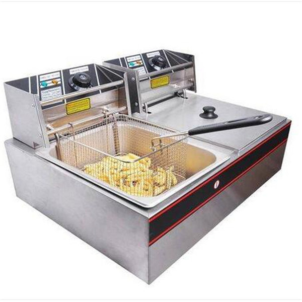 Electric fryer Free shipping LS-82 5KW 60Hz Home Use Parallel Bars Electric Fryer 110V Silver Gray & Black