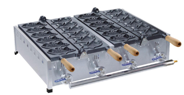 Free shipping~ Gas Type 12 PCS Taiyaki Maker Machine Fish Waffle Makers