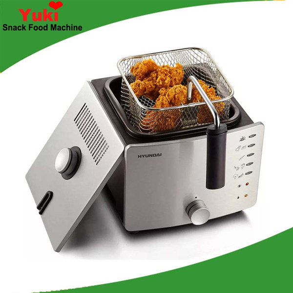 Thermostatic electric fryer home smokeless frying machine small chip deep fryer stainless steel fryer basket with oil filter cover