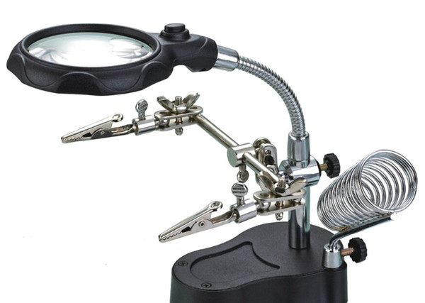 10 times the iron welding station 10 times magnifier multifunction HD desktop magnifier with LED lamp repair, electric iron stand
