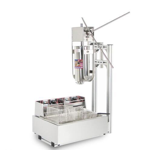 Commercial Use 5 Liters Manual Spanish Churros Machine with 12 Liters Deep Fryer for tea shop