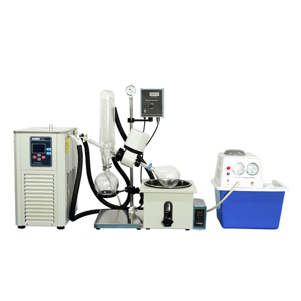 ZZKD Official brand Laboratory RE-201D Rotary Evaporator Bundle Includes 2L Rotary Evaporator / Chiller / Vacuum Pump Kit