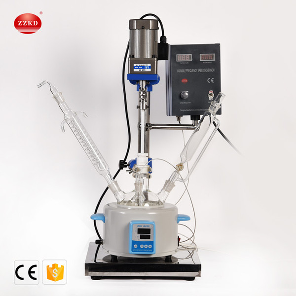 ZZKD 1L Glass Reactor for a Variety Of Process Operations Dissolution Of Solids Product Floor Type Stainless-steel Lab Instrument