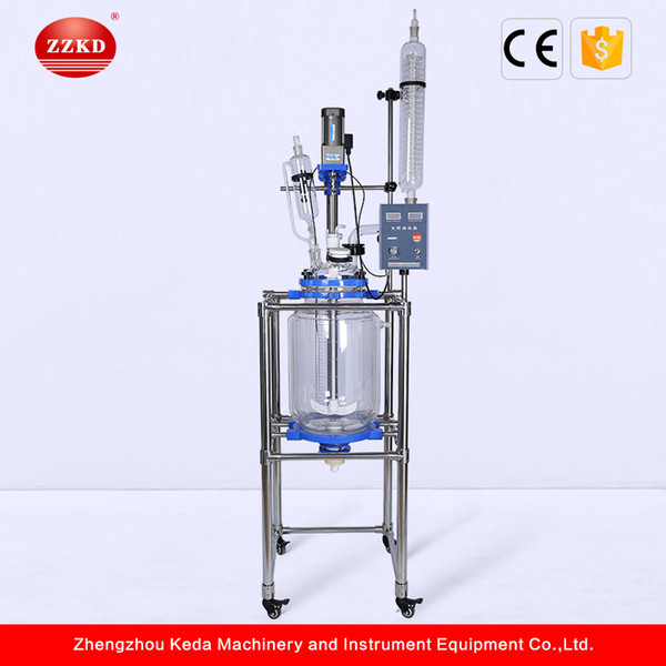 ZZKD S-30L lab double layer glass reactor for a variety of process operations dissolution of solids product mixing chemical reactions