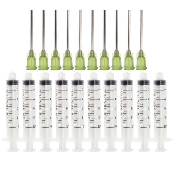 10ml Syringes with 14Ga 1.5'' Blunt Tip Needle - Great for Glue Applicator, Oil Dispensing