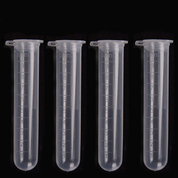 10ml Plastic Lab Test Tube Vial Sample Container Centrifuge Tube with Snap Cap, Graduated, No-Leak