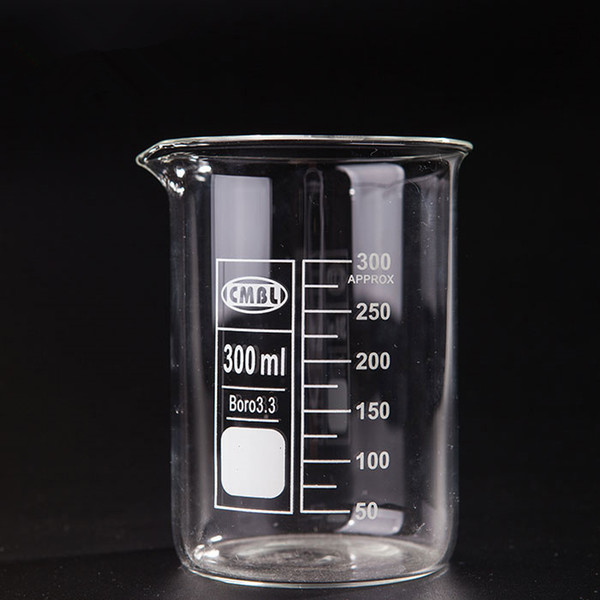 Wholesale- 300ml Glass Beaker 3.3 Borosilicate Glass Lab Glassware Low Form Clear And Thick Welcome To Compare Other Sellers'