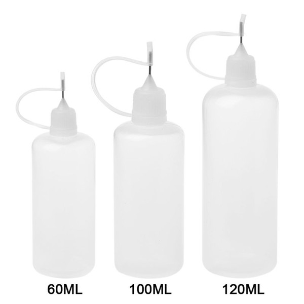 60/100/120 ml Empty Plastic Squeeze Liquid Dropper Bottle With Metal Needle For Vape Electronic Cigarette