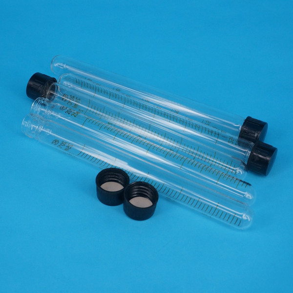 Wholesale- Lot(5) 25ml 18x180mm Clear Glass Test Tube Round Bottom Graduated with Screw Cap