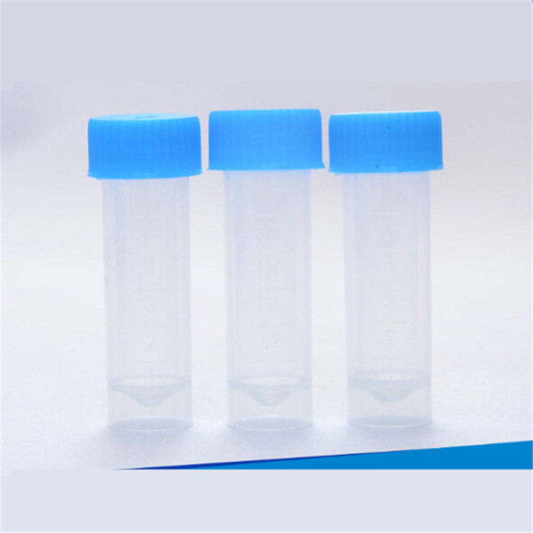 10Pcs 5ml Chemistry Test Tubes Plastic Vials Seal Caps Pack Container School Supplies Laboratory Equipment