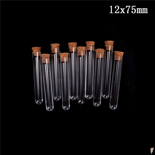 150pcs Plastic Test Tube With Cork 3-inch 20ml Clear Lab Experiment Favor Gift Tube refillable Bottle 12*75mm