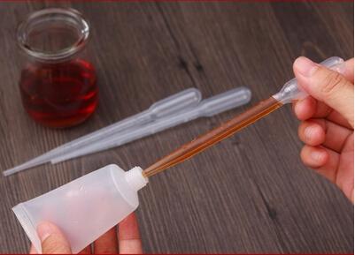 Experimental equipment small dropper pipette plastic water test scale sampling tubes pipet long neck tube 1 ml / 5 pieces