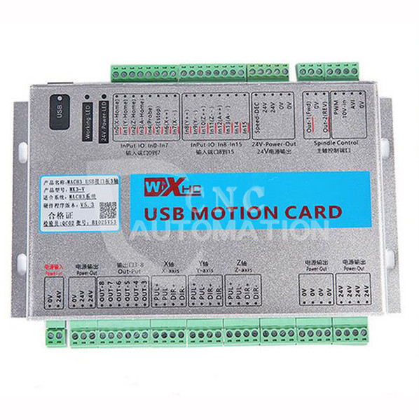 XHC CNC controlle MK3-V Mach3 USB 3 Axis CNC Breakout Board Motion Control Card 2MHz Support Resume from Breakpoint & Spindle Speed Feedback