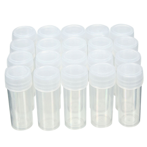 500pcs 5ml Plastic Test Tubes Vials Sample Container Powder Craft Screw Cap Bottles for Office School Chemistry Supplies