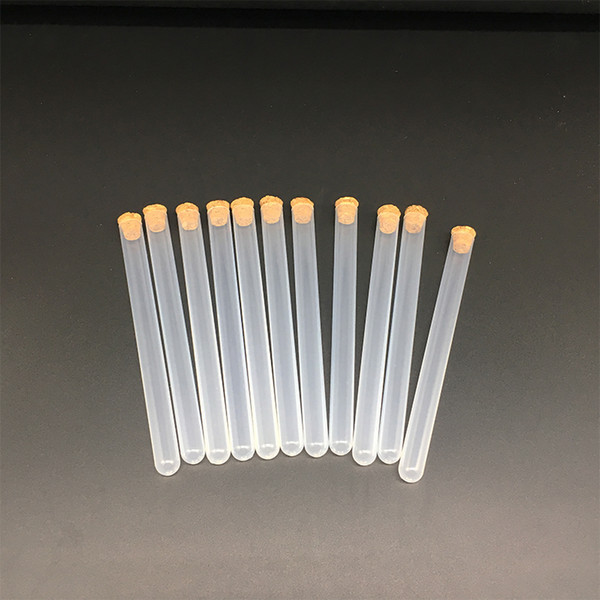 200pcs 13x145cm Milky plastic test tube with cork, U-shape Bottom Wooden Cap Container for school laboratory