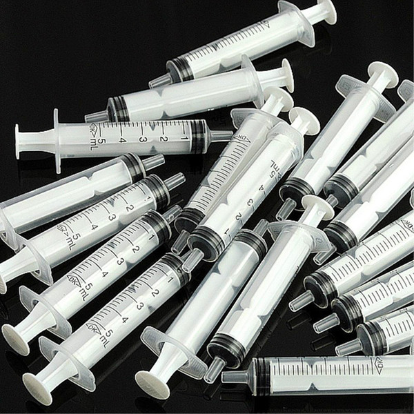 100pcs Disposable Plastic 5ml Injector Syringe with Needle for Lab Nutrient Measuring