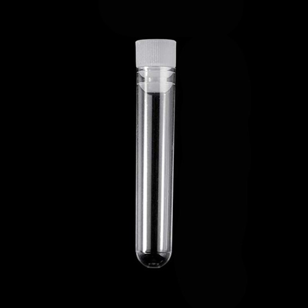 12x60mm clear plastic test tube with caps for scientific experiments, party, decorate the house, candy storage