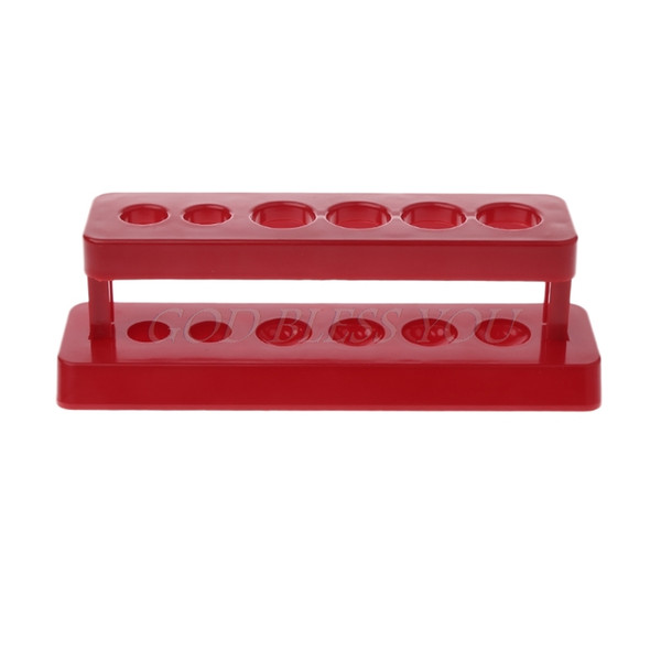 1PC Test Tube Holder 6 Hole Plastic Rack Red Stand Burette Stand Shelf Laboratory