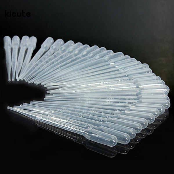 3ML Transparent Pipettes Disposable Safe Plastic Eye Dropper Transfer Graduated Pipettes for Lab Experiment Supplies 1000PCS/set