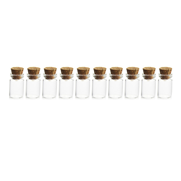 Mini Glass Bottles Empty Sample Jars with Cork Stoppers for DIY Craft Decoration 100Pcs 11*22MM 1ML