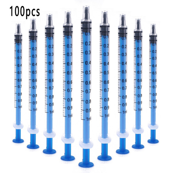 Disposable Plastic Syringe 1ml syringes 1cc without Needles For Lab and Industrial Dispensing Adhesives Glue Soldering Paste(pack of 100)