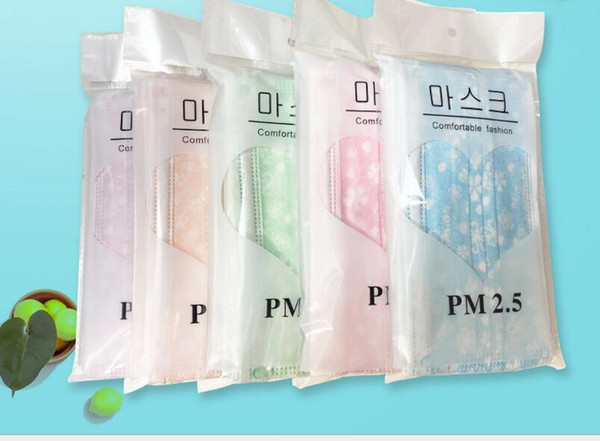 Wholesale 10pcs/lot Disposable printed mask Anti-smog mask disposable three-layer non-woven mask