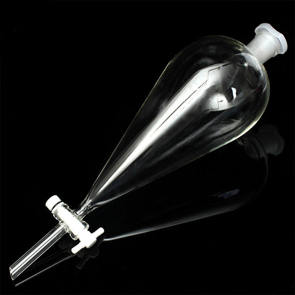 1000ml Pear Shape Glass Separatory Funnel With PTFE Stopcock Laboratory Supply School Chemistry Lab Stationery