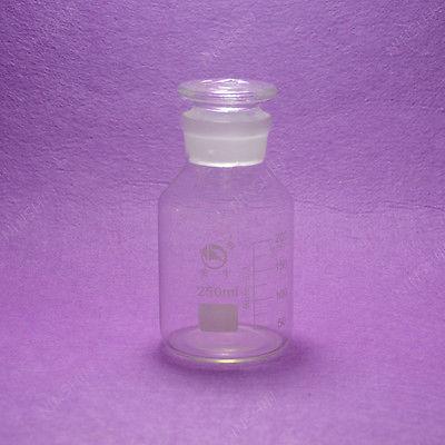 Wholesale- 250mL Reagent Bottle, Wide Mouth, with Ground Stopper and Scale,lab Glassware