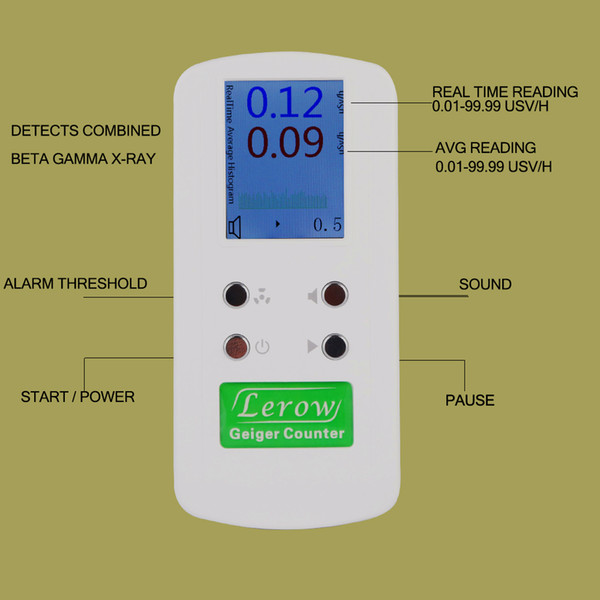 LR4011 High accuracy Geiger Counter Nuclear Radiation Detector Personal Dosimeters Detects Combined Beta Gamma X-Ray