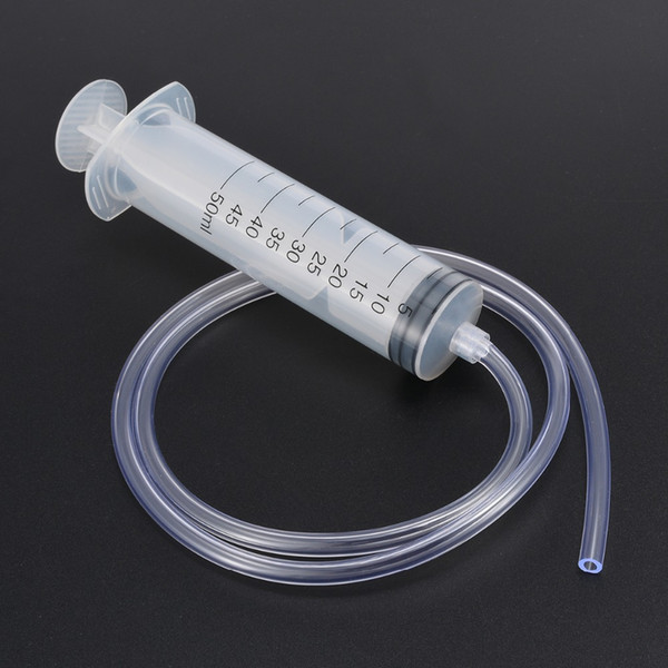 50ML Plastic Syringe Tube Plastic Syringe & 80cm Length Tube For Hydroponics Lab Tool Nutrient Measuring free shipping