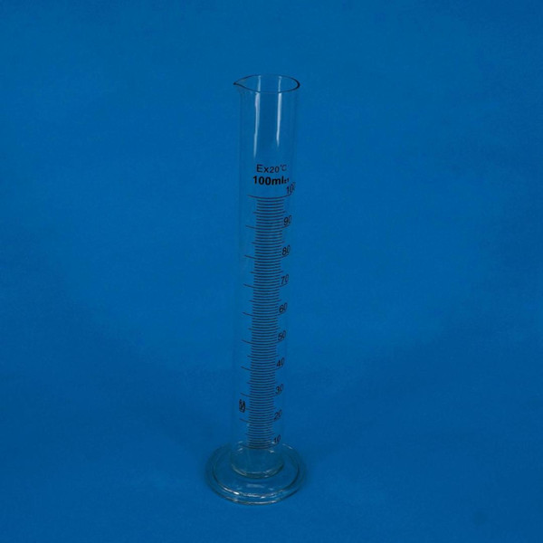 100ml Lab Glass Graduated Measuring Cylinder 110mm Height With Spout Glassware