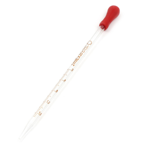 0.5ml/2ml/3ml Red Rubber Head Glass Dropper Glass Pipette Lab Dropper Pipet With Scale Line Transparent 3pcs/set