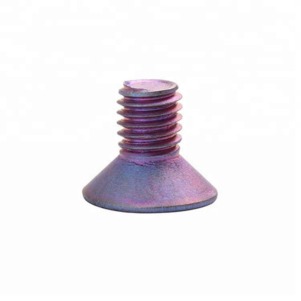 grade2 titanium round head flum flower screw in rainbow color Quality titanium set screws for industrial