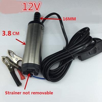 DC 12V 24V 38MM Camping Car Electrical Submersible Fuel Water Oil mini Portable stainless steel Centrifugal Diesel Pump Transfer