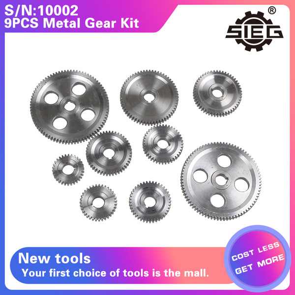 S/N:10002 9PCS Metal Gear Kit(Metric)/SIEG C2/C3/SC2/SC3 metal gears/Switching gears