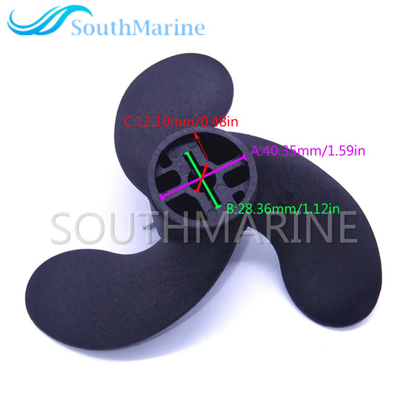 Boat Engine Plastic Propeller 309-64106-0 309641060M 7.4x5.7 for Nissan Tohatsu 2.5HP 3.5HP / Mercury 3.3HP / Johnson Evinrude 3.3HP Outboar
