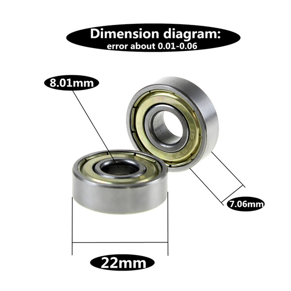 Double Shielded Miniature High-carbon Steel Single Row 608ZZ ABEC-5 Deep Groove Ball Bearing 8*22*7 8x22x7 MM 608 ZZ