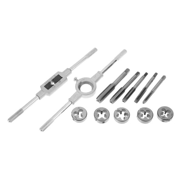12pcs Metric Tap Dies Set NC Screw Thread Plugs Taps Carbon Steel Hand Screw Taps Thread Cutting Hand Tools
