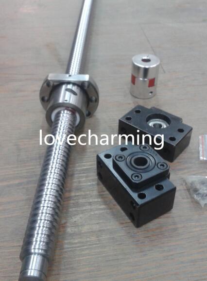 1 Anti-backlashed Ballscrews RM2505-1000mm &BF20/BF20 end support & 1 pcs 12*17 mm coupler